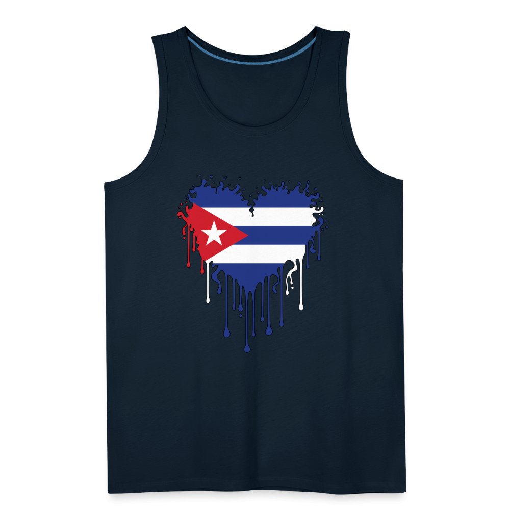 Bleeding Cuban Flag Heart Men’s Premium Tank Top - option1# - Men’s Premium Tank | Spreadshirt 916