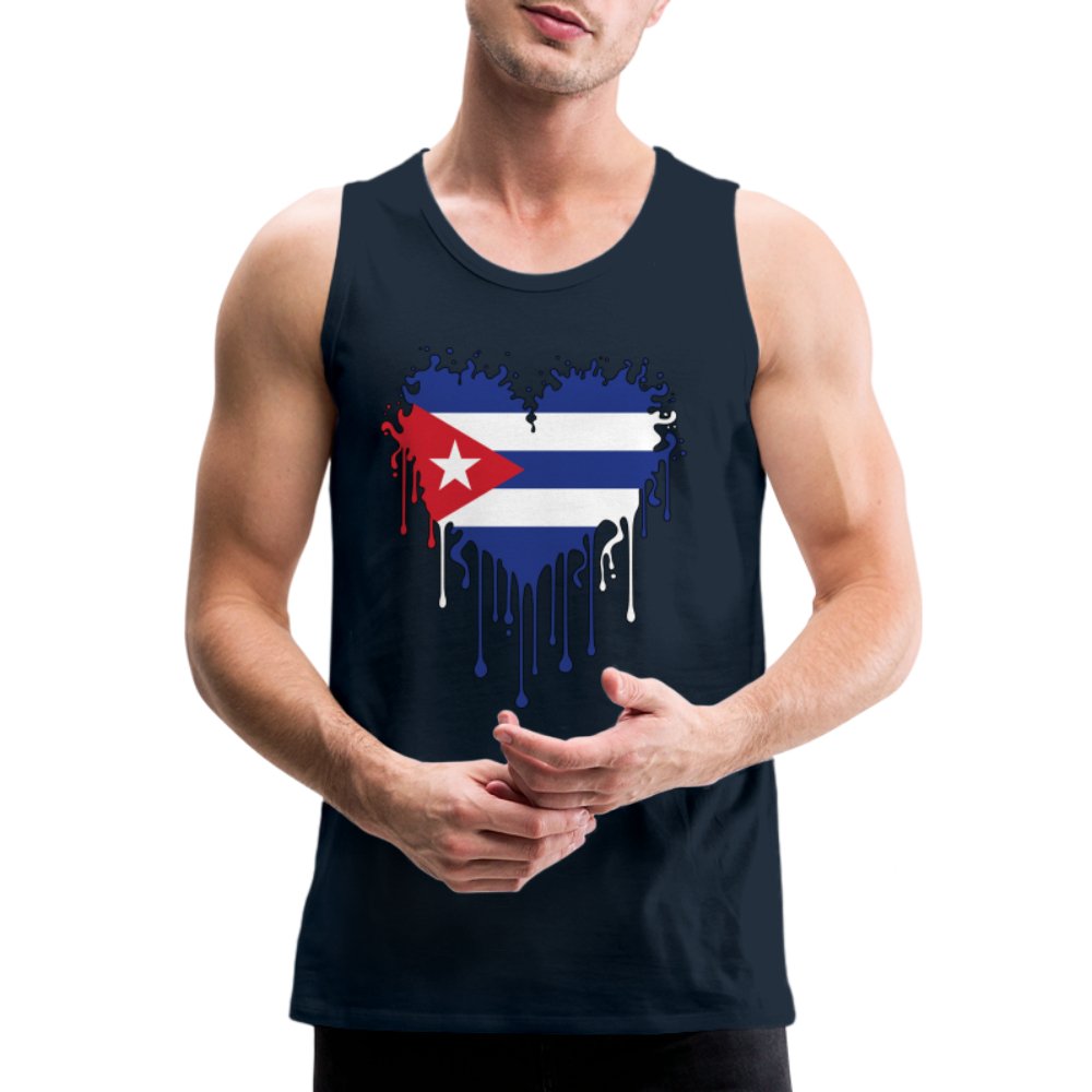 Bleeding Cuban Flag Heart Men’s Premium Tank Top - option1# - Men’s Premium Tank | Spreadshirt 916