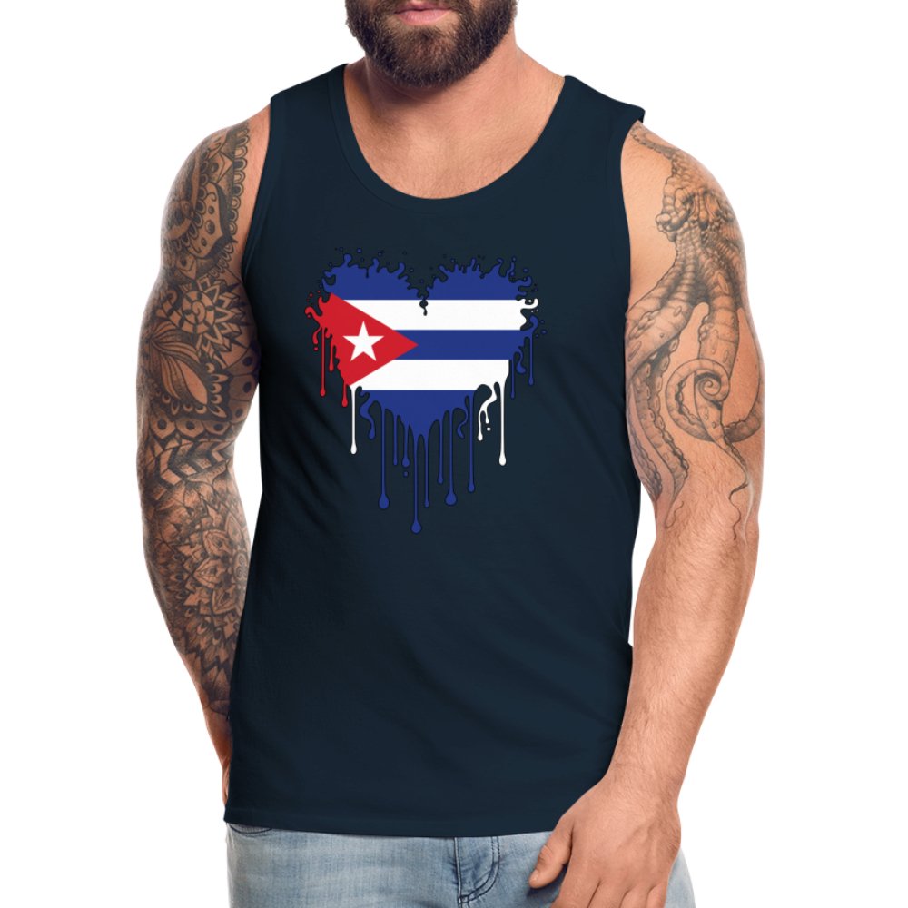 Bleeding Cuban Flag Heart Men’s Premium Tank Top - option1# - Men’s Premium Tank | Spreadshirt 916