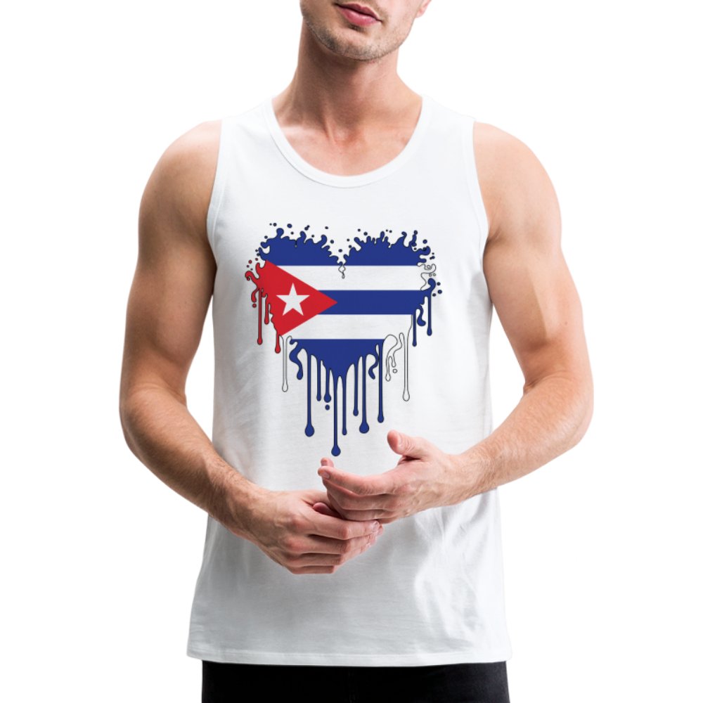 Bleeding Cuban Flag Heart Men’s Premium Tank Top - option1# - Men’s Premium Tank | Spreadshirt 916