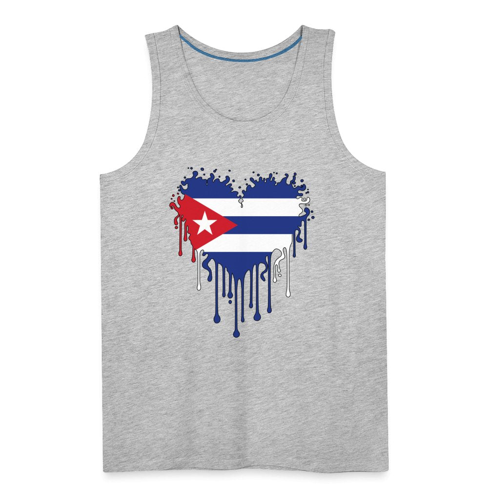 Bleeding Cuban Flag Heart Men’s Premium Tank Top - option1# - Men’s Premium Tank | Spreadshirt 916