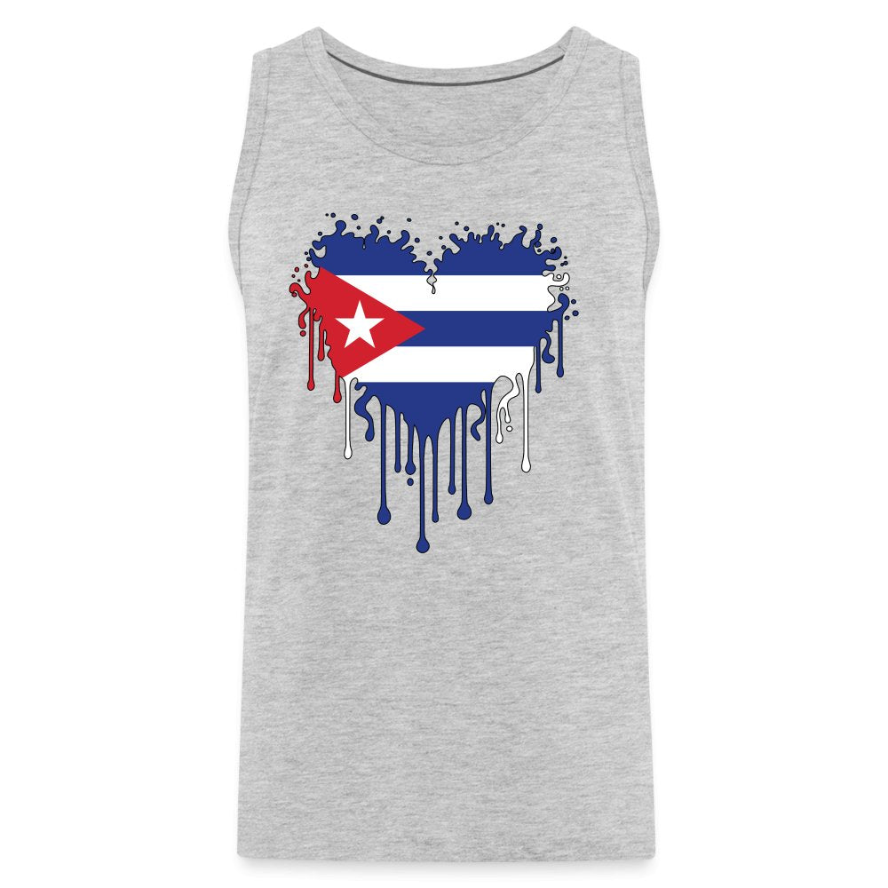 Bleeding Cuban Flag Heart Men’s Premium Tank Top - option1# - Men’s Premium Tank | Spreadshirt 916