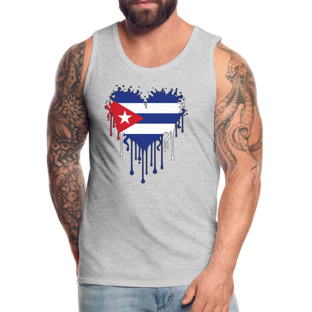 Bleeding Cuban Flag Heart Men’s Premium Tank Top - option1# - Men’s Premium Tank | Spreadshirt 916