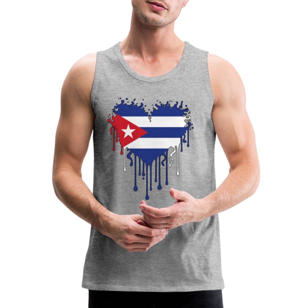 Bleeding Cuban Flag Heart Men’s Premium Tank Top - option1# - Men’s Premium Tank | Spreadshirt 916