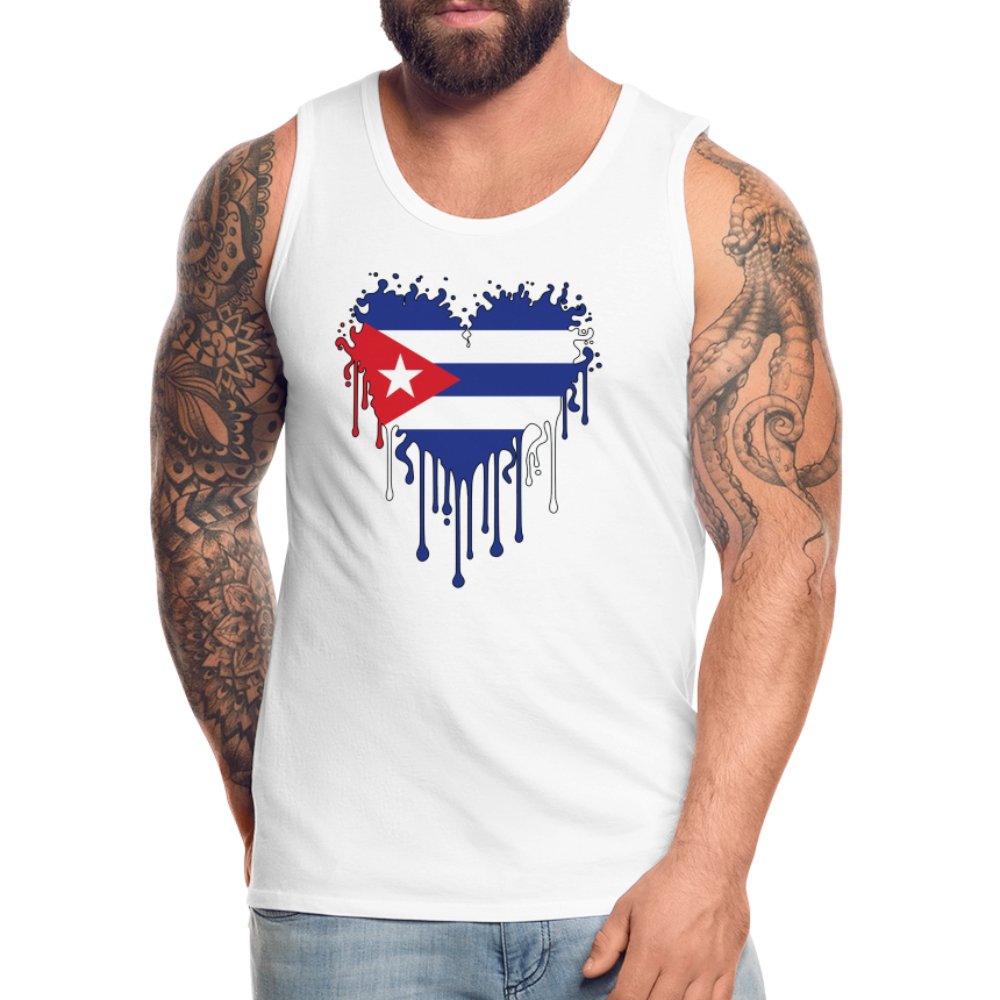 Bleeding Cuban Flag Heart Men’s Premium Tank Top - option1# - Men’s Premium Tank | Spreadshirt 916