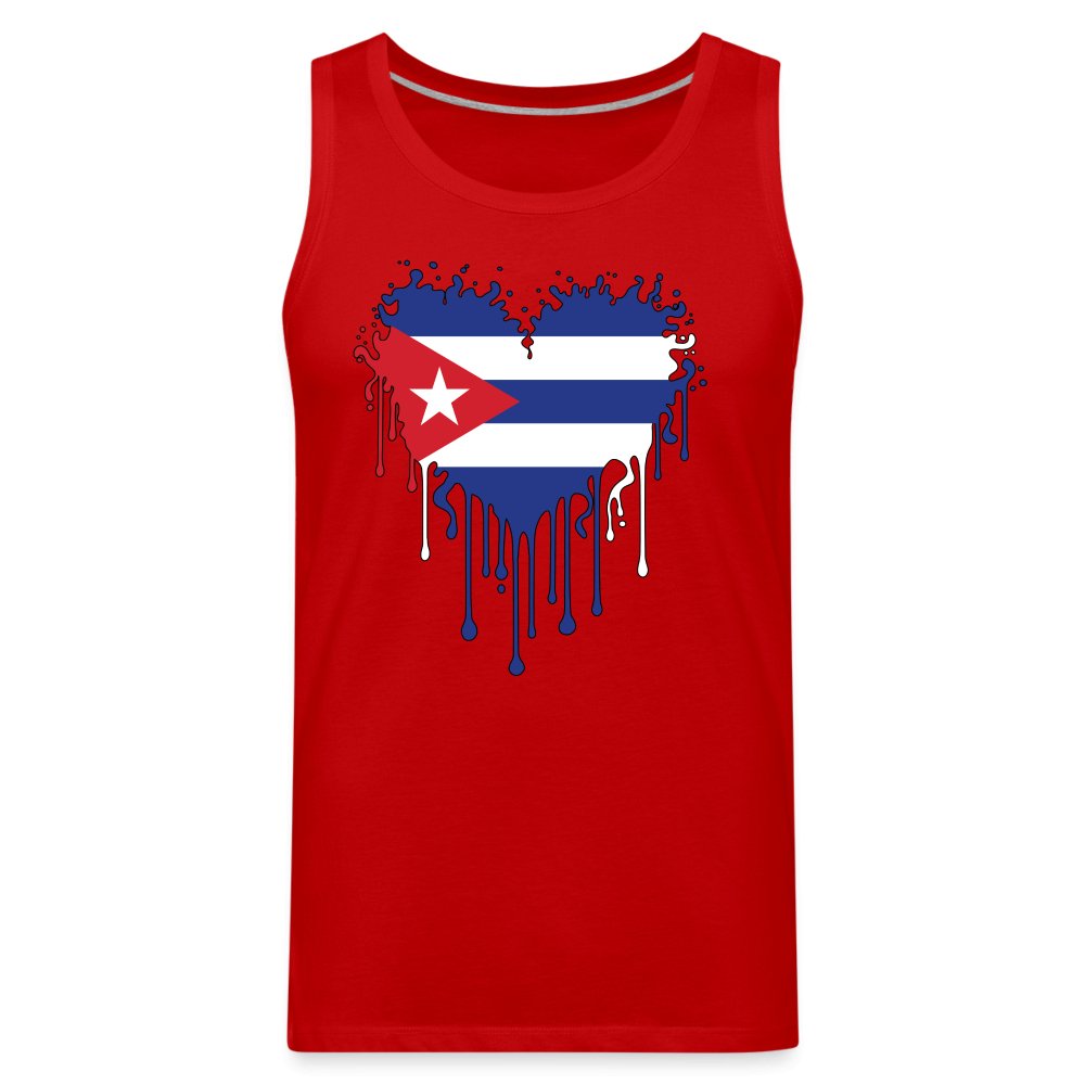 Bleeding Cuban Flag Heart Men’s Premium Tank Top - option1# - Men’s Premium Tank | Spreadshirt 916