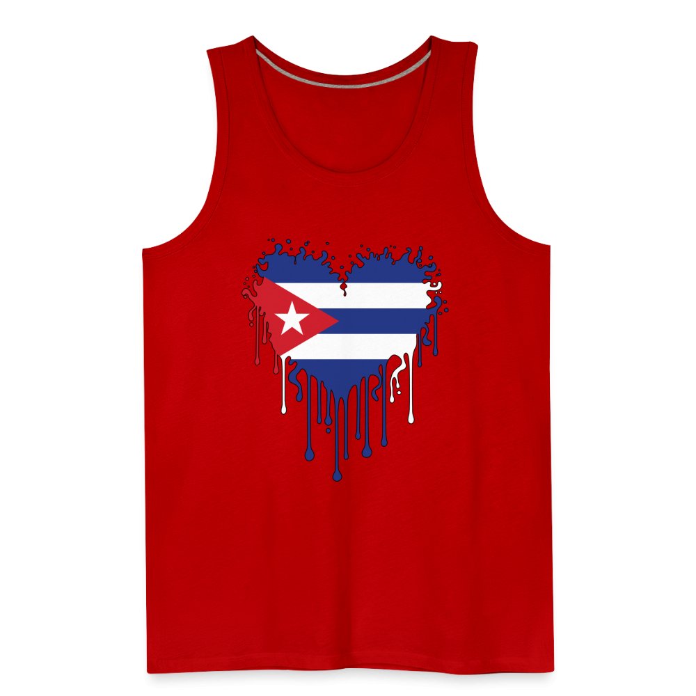 Bleeding Cuban Flag Heart Men’s Premium Tank Top - option1# - Men’s Premium Tank | Spreadshirt 916