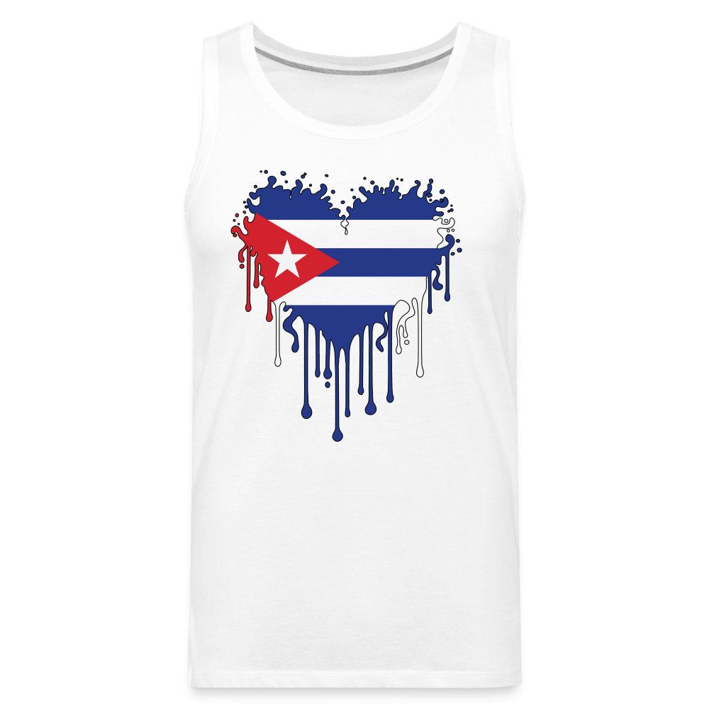 Bleeding Cuban Flag Heart Men’s Premium Tank Top - option1# - Men’s Premium Tank | Spreadshirt 916