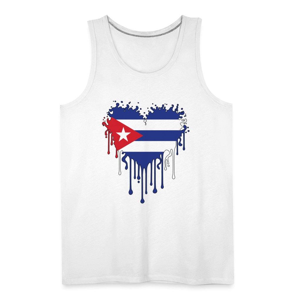 Bleeding Cuban Flag Heart Men’s Premium Tank Top - option1# - Men’s Premium Tank | Spreadshirt 916