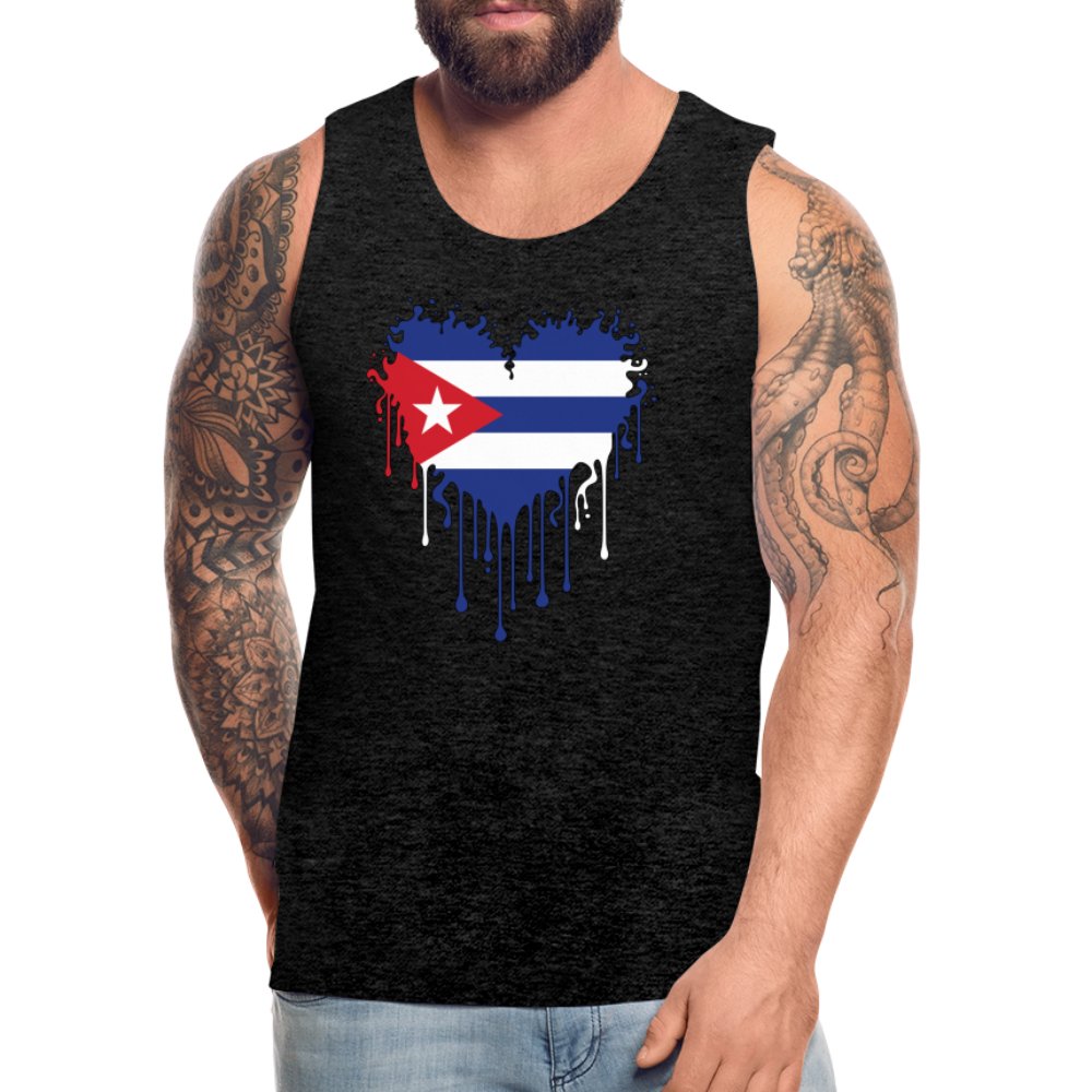 Bleeding Cuban Flag Heart Men’s Premium Tank Top - option1# - Men’s Premium Tank | Spreadshirt 916