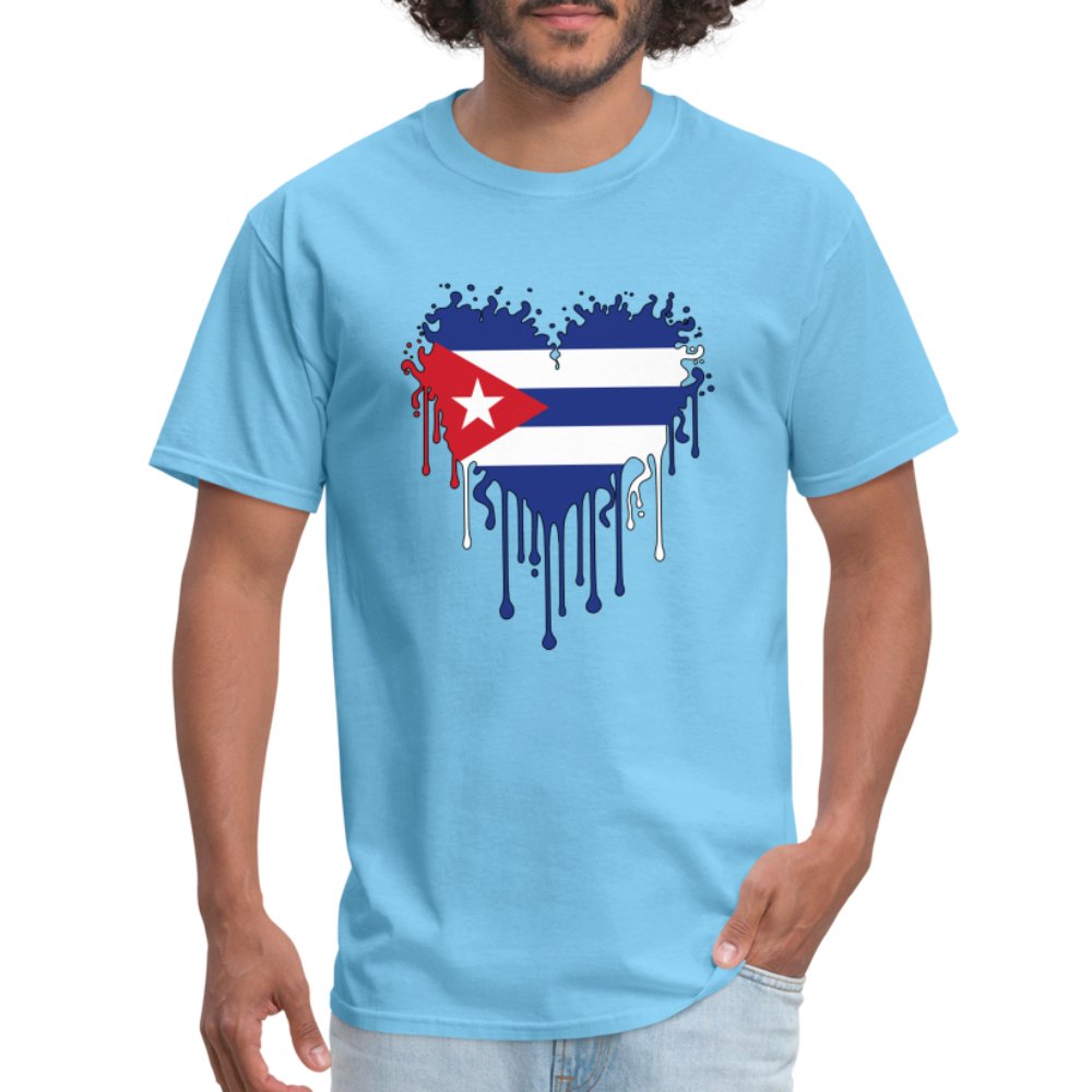 Bleeding Cuban Flag Heart T-Shirt - option1# - Unisex Classic T-Shirt | Fruit of the Loom 3930