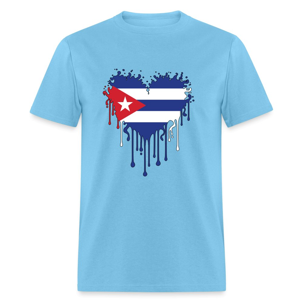 Bleeding Cuban Flag Heart T-Shirt - option1# - Unisex Classic T-Shirt | Fruit of the Loom 3930