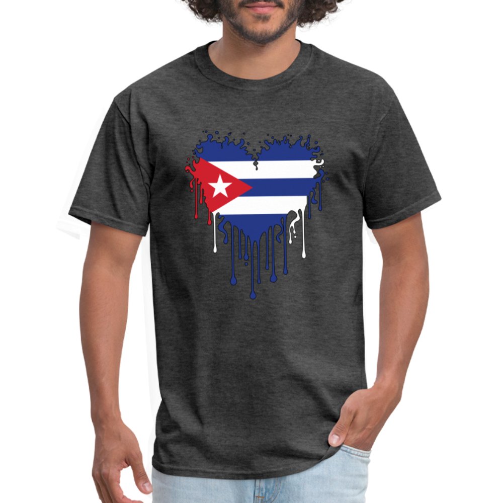 Bleeding Cuban Flag Heart T-Shirt - option1# - Unisex Classic T-Shirt | Fruit of the Loom 3930