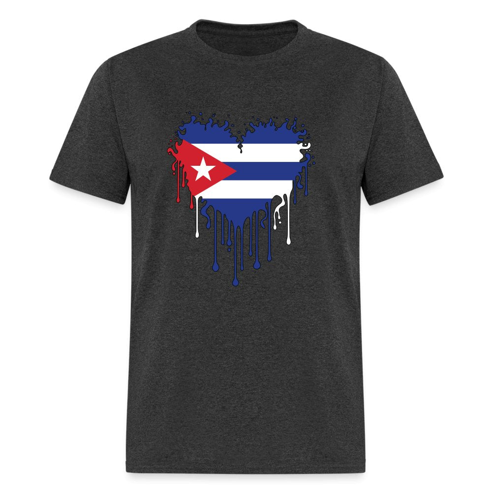 Bleeding Cuban Flag Heart T-Shirt - option1# - Unisex Classic T-Shirt | Fruit of the Loom 3930