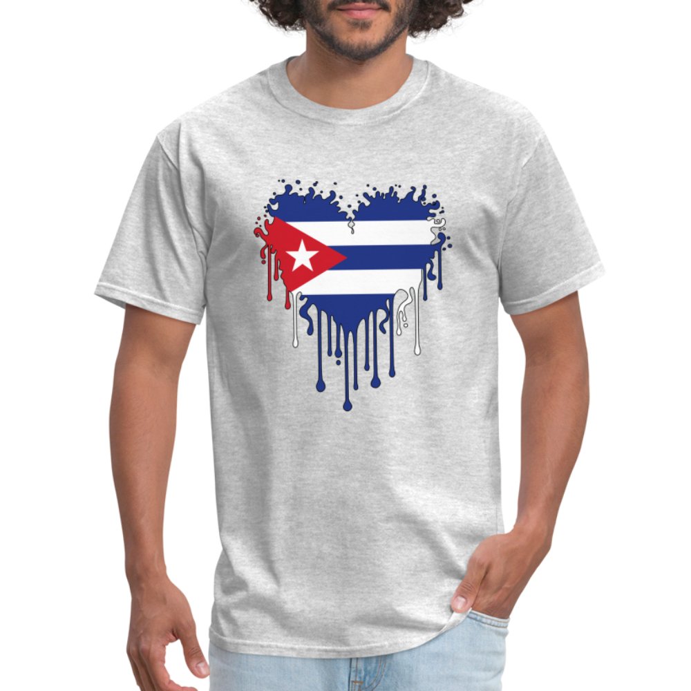 Bleeding Cuban Flag Heart T-Shirt - option1# - Unisex Classic T-Shirt | Fruit of the Loom 3930