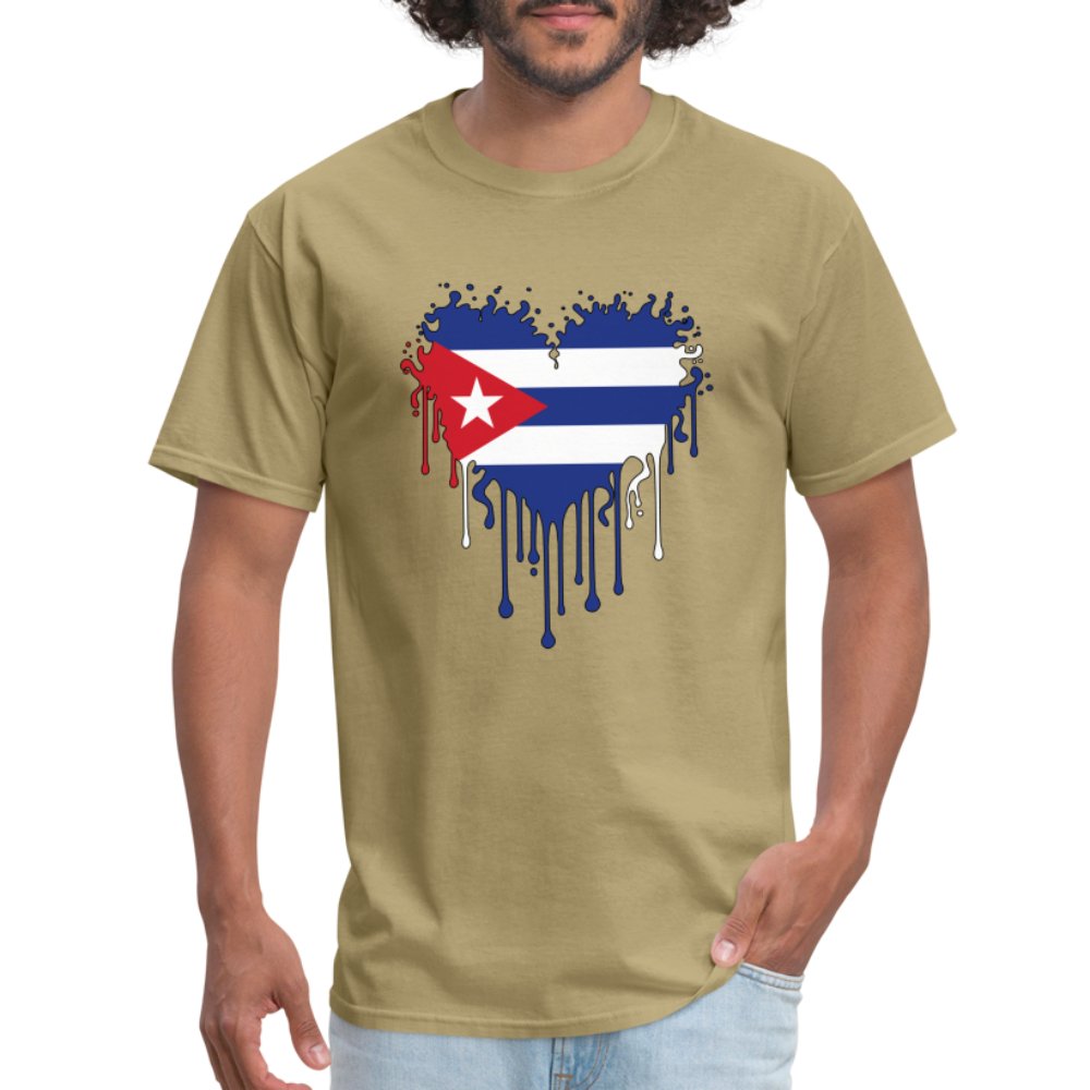 Bleeding Cuban Flag Heart T-Shirt - option1# - Unisex Classic T-Shirt | Fruit of the Loom 3930