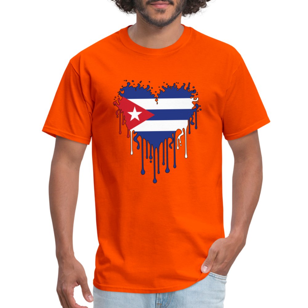 Bleeding Cuban Flag Heart T-Shirt - option1# - Unisex Classic T-Shirt | Fruit of the Loom 3930