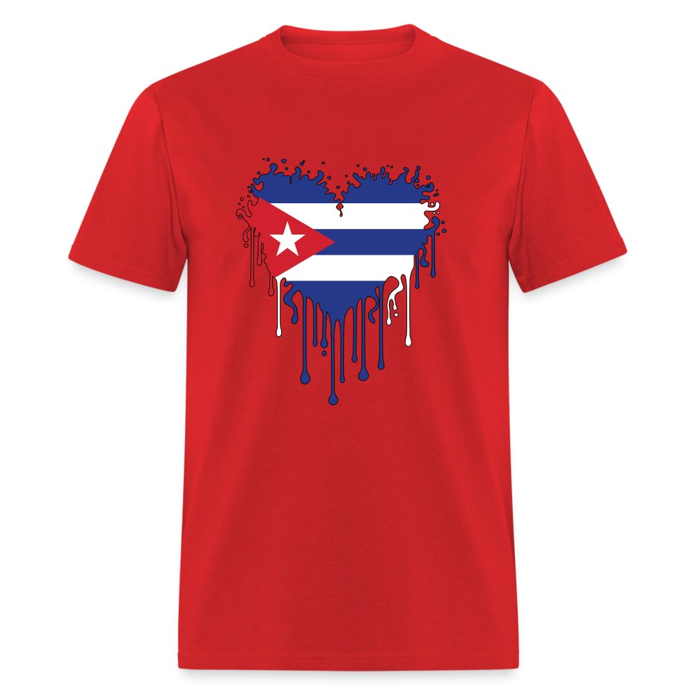 Bleeding Cuban Flag Heart T-Shirt - option1# - Unisex Classic T-Shirt | Fruit of the Loom 3930