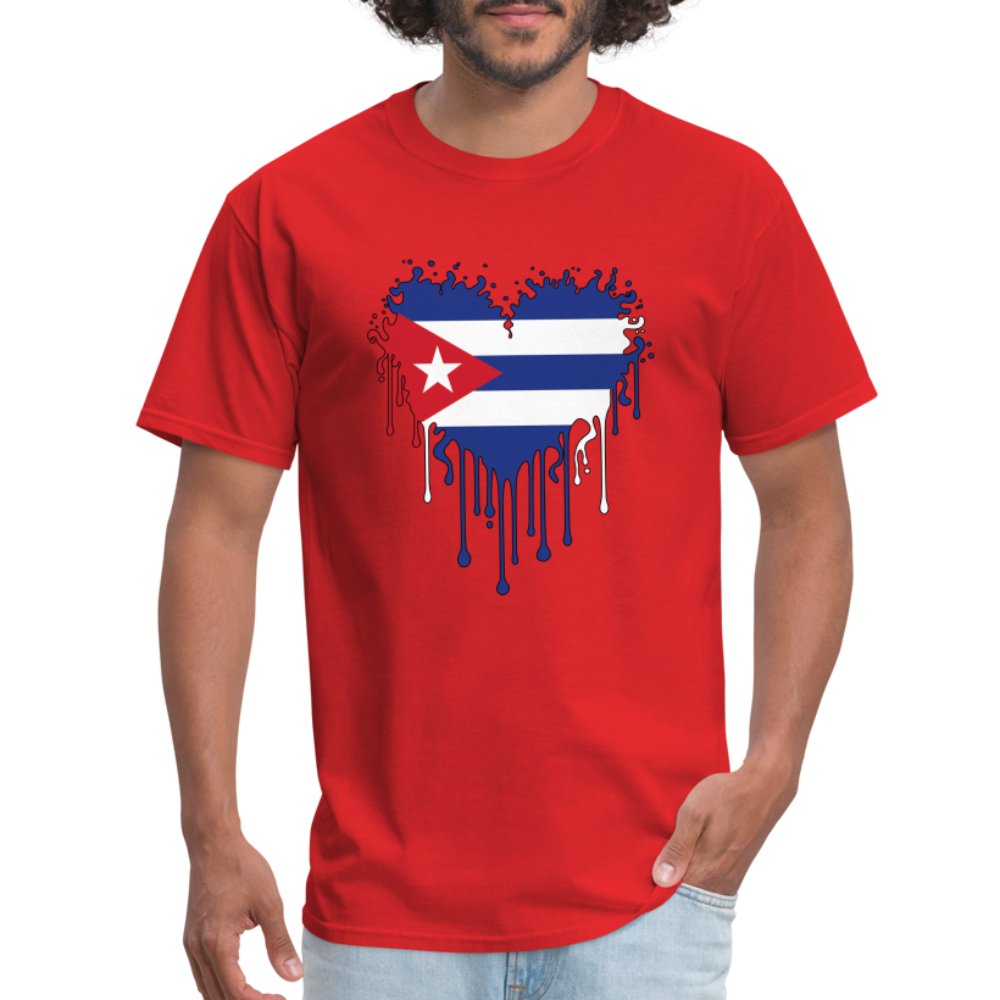 Bleeding Cuban Flag Heart T-Shirt - option1# - Unisex Classic T-Shirt | Fruit of the Loom 3930