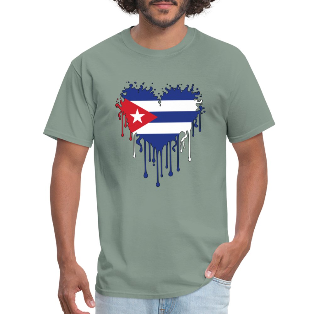 Bleeding Cuban Flag Heart T-Shirt - option1# - Unisex Classic T-Shirt | Fruit of the Loom 3930