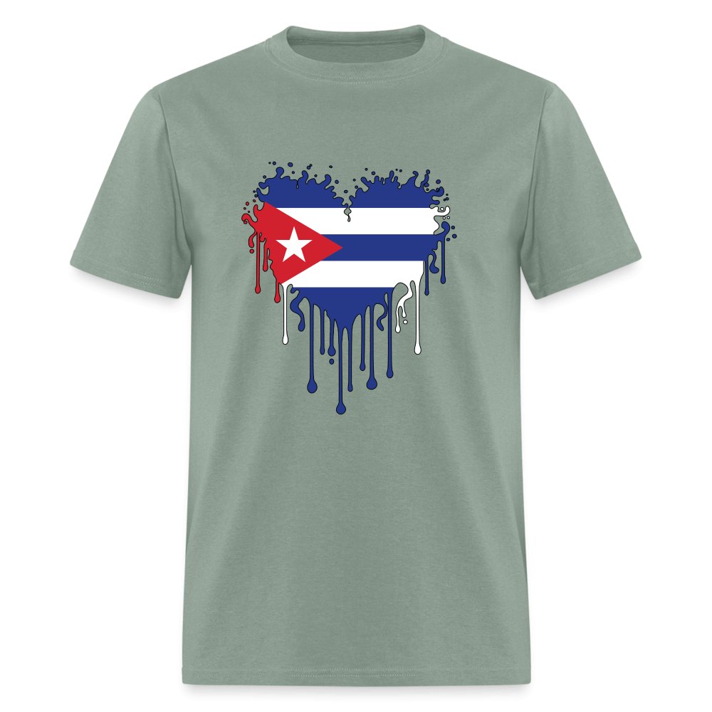 Bleeding Cuban Flag Heart T-Shirt - option1# - Unisex Classic T-Shirt | Fruit of the Loom 3930