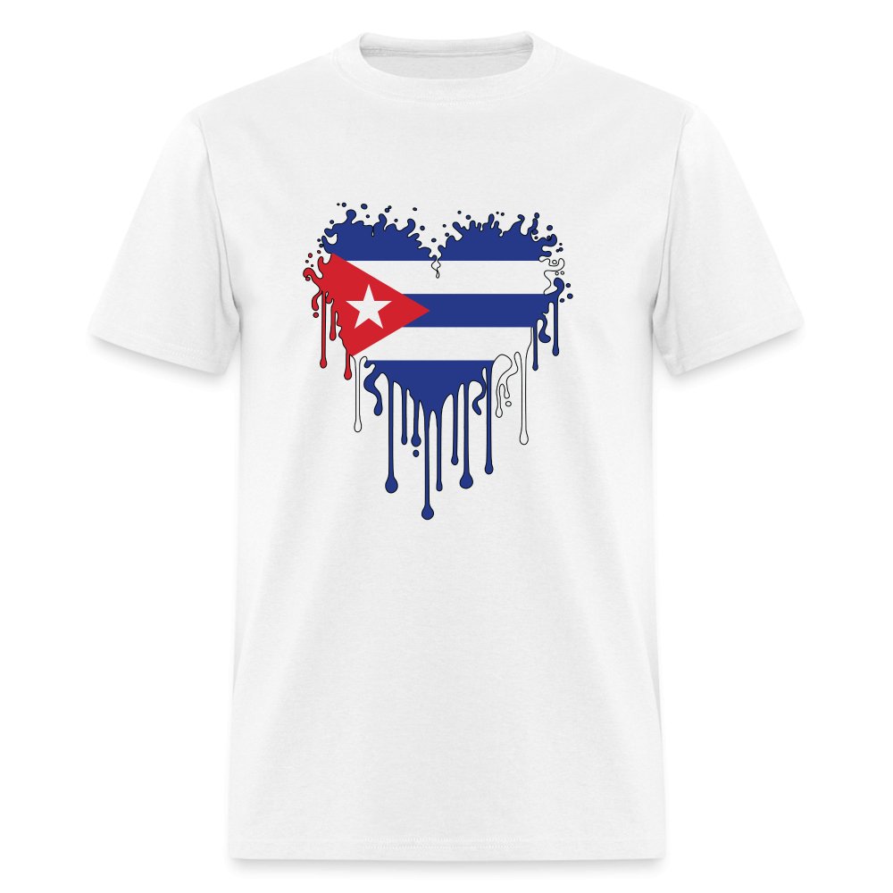 Bleeding Cuban Flag Heart T-Shirt - option1# - Unisex Classic T-Shirt | Fruit of the Loom 3930