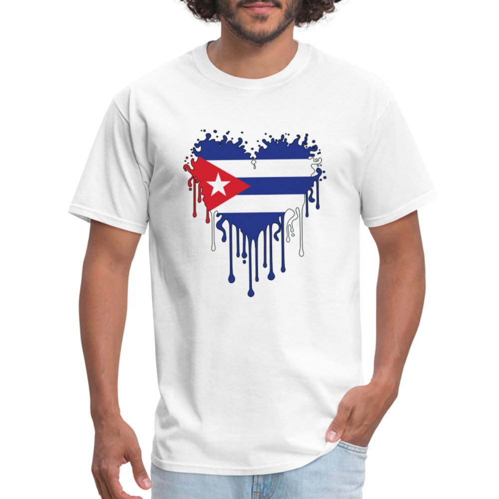 Bleeding Cuban Flag Heart T-Shirt - option1# - Unisex Classic T-Shirt | Fruit of the Loom 3930