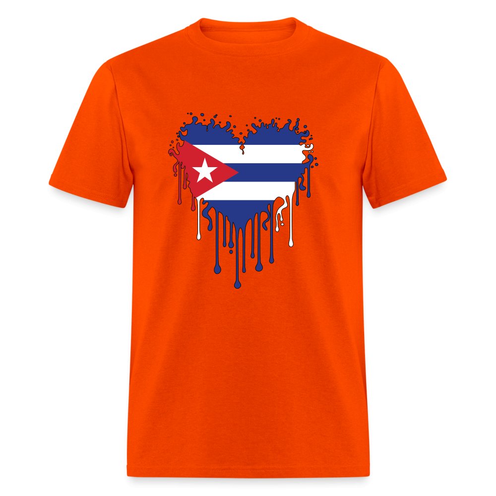 Bleeding Cuban Flag Heart T-Shirt - option1# - Unisex Classic T-Shirt | Fruit of the Loom 3930