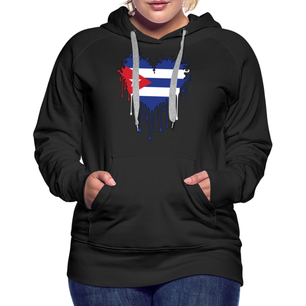 Bleeding Cuban Flag Heart Women’s Premium Hoodie - option1# - Women’s Premium Hoodie | Spreadshirt 444