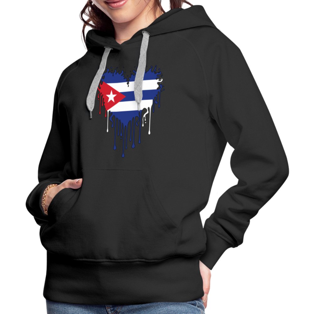 Bleeding Cuban Flag Heart Women’s Premium Hoodie - option1# - Women’s Premium Hoodie | Spreadshirt 444