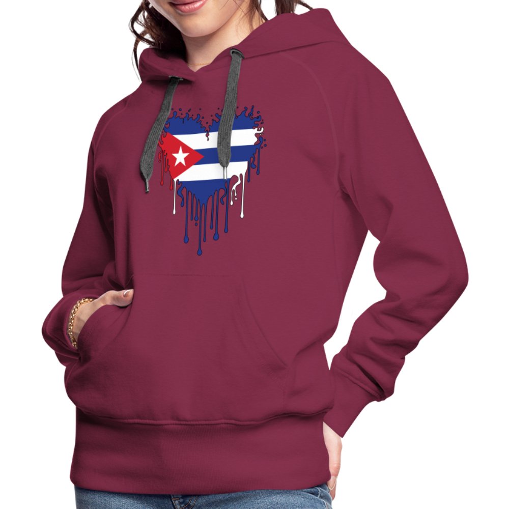 Bleeding Cuban Flag Heart Women’s Premium Hoodie - option1# - Women’s Premium Hoodie | Spreadshirt 444