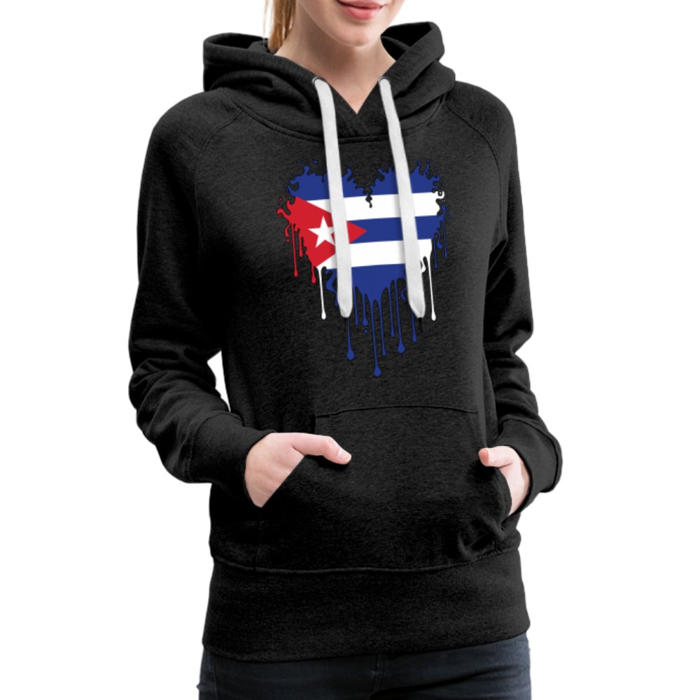 Bleeding Cuban Flag Heart Women’s Premium Hoodie - option1# - Women’s Premium Hoodie | Spreadshirt 444