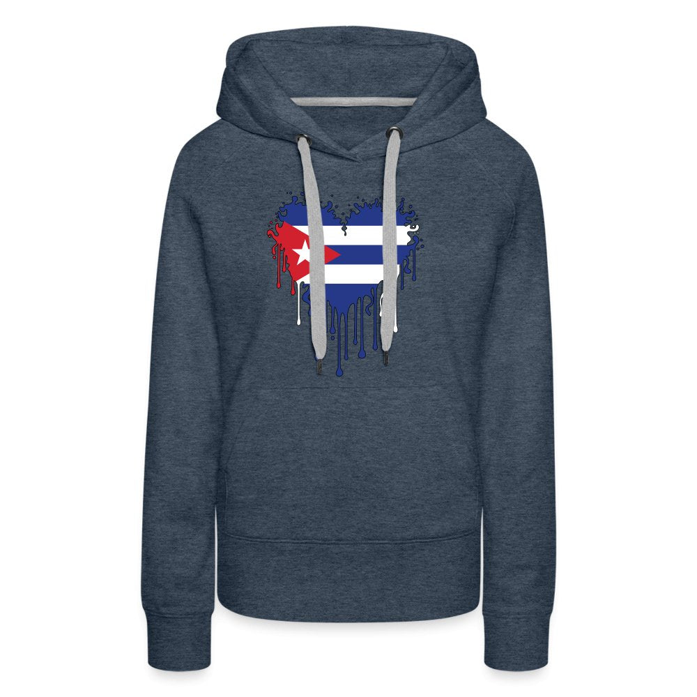 Bleeding Cuban Flag Heart Women’s Premium Hoodie - option1# - Women’s Premium Hoodie | Spreadshirt 444