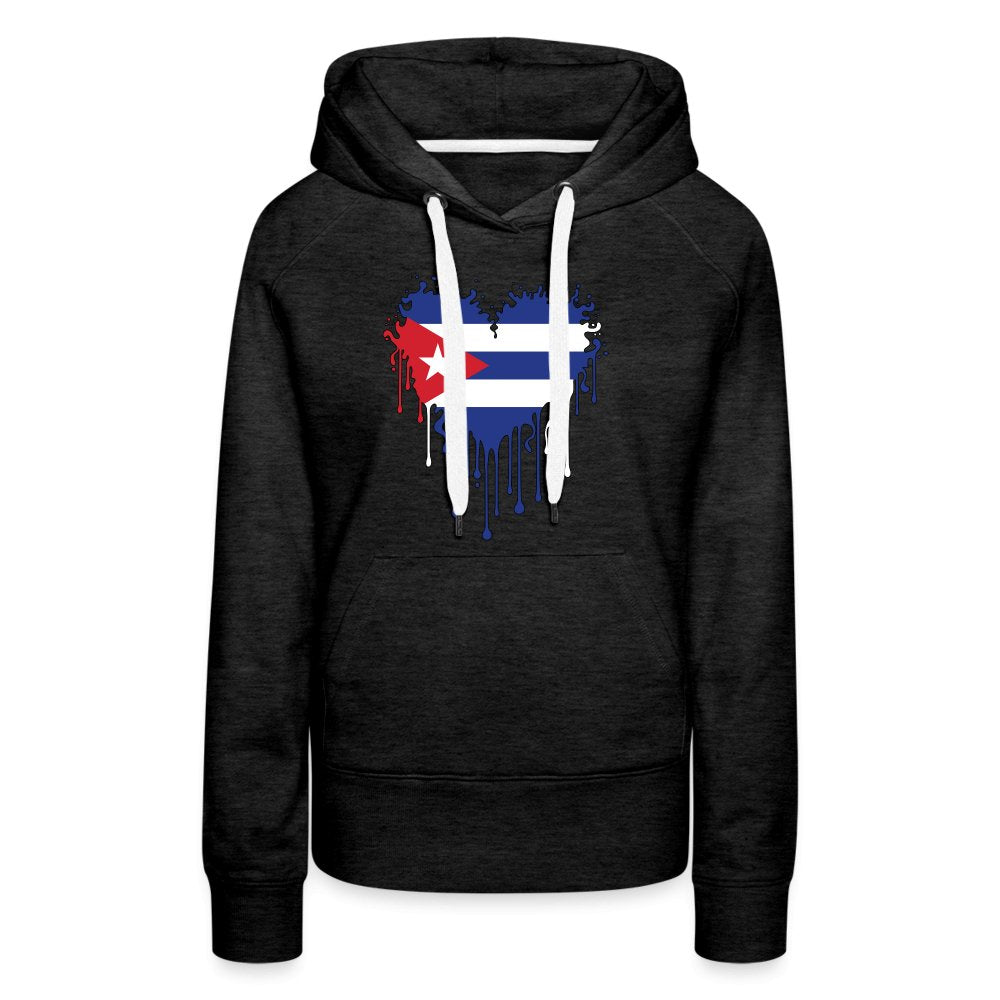 Bleeding Cuban Flag Heart Women’s Premium Hoodie - option1# - Women’s Premium Hoodie | Spreadshirt 444