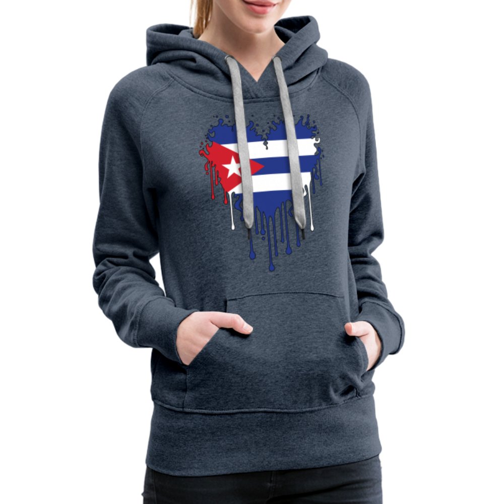 Bleeding Cuban Flag Heart Women’s Premium Hoodie - option1# - Women’s Premium Hoodie | Spreadshirt 444