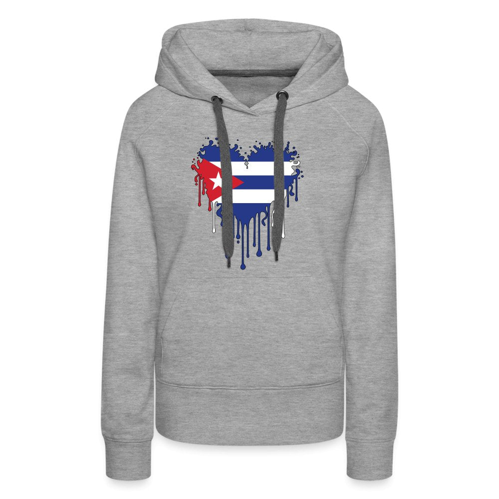 Bleeding Cuban Flag Heart Women’s Premium Hoodie - option1# - Women’s Premium Hoodie | Spreadshirt 444