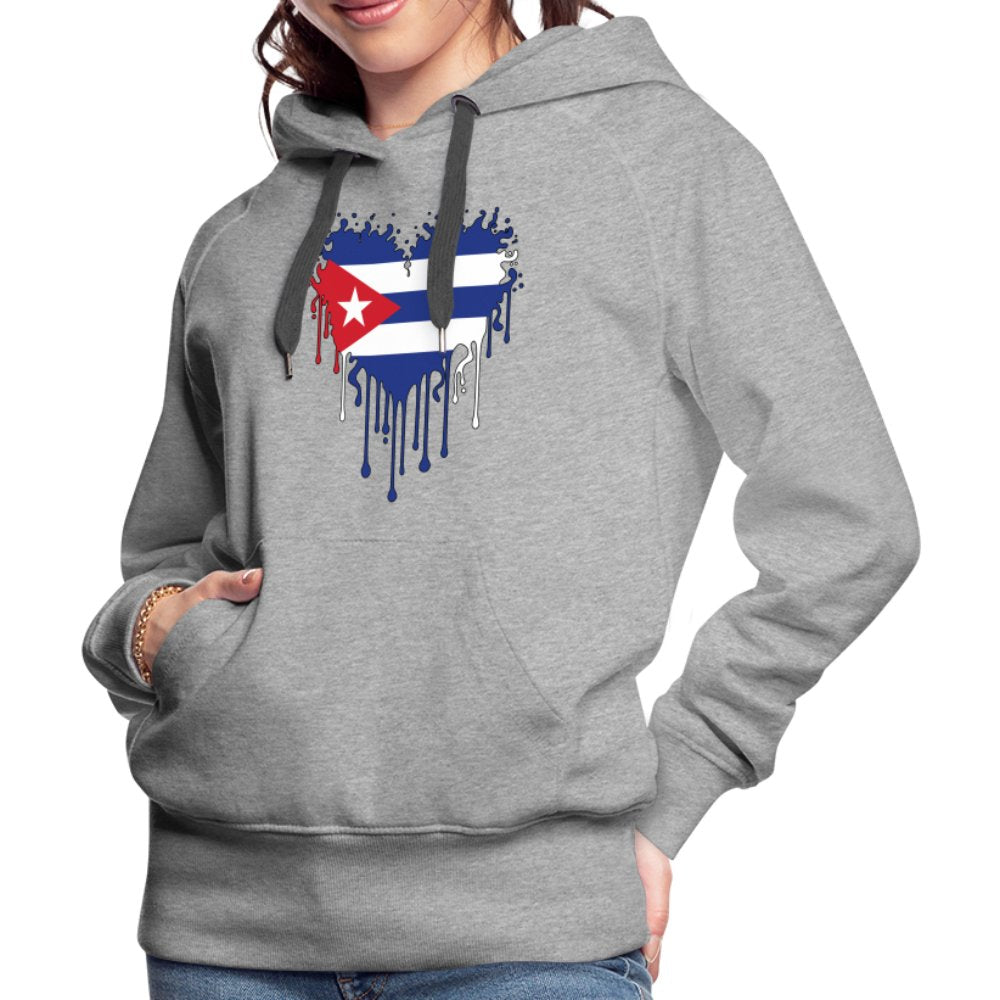 Bleeding Cuban Flag Heart Women’s Premium Hoodie - option1# - Women’s Premium Hoodie | Spreadshirt 444