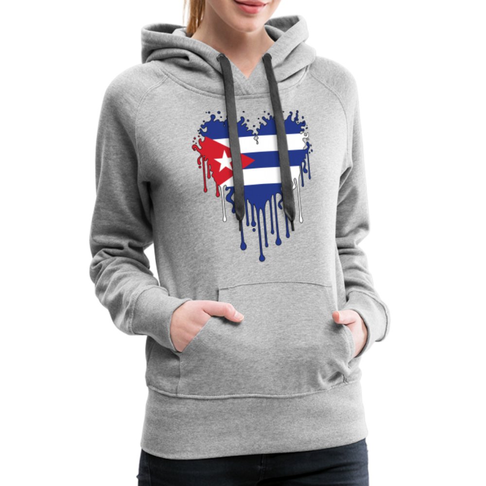 Bleeding Cuban Flag Heart Women’s Premium Hoodie - option1# - Women’s Premium Hoodie | Spreadshirt 444