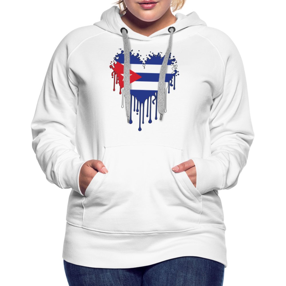 Bleeding Cuban Flag Heart Women’s Premium Hoodie - option1# - Women’s Premium Hoodie | Spreadshirt 444