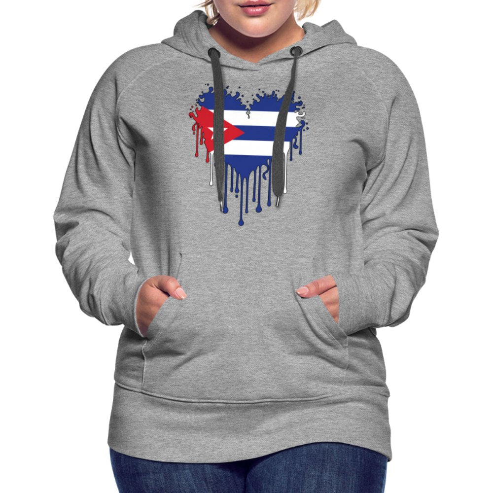 Bleeding Cuban Flag Heart Women’s Premium Hoodie - option1# - Women’s Premium Hoodie | Spreadshirt 444