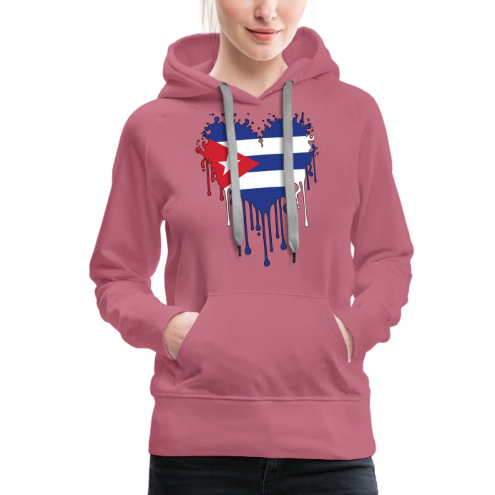 Bleeding Cuban Flag Heart Women’s Premium Hoodie - option1# - Women’s Premium Hoodie | Spreadshirt 444