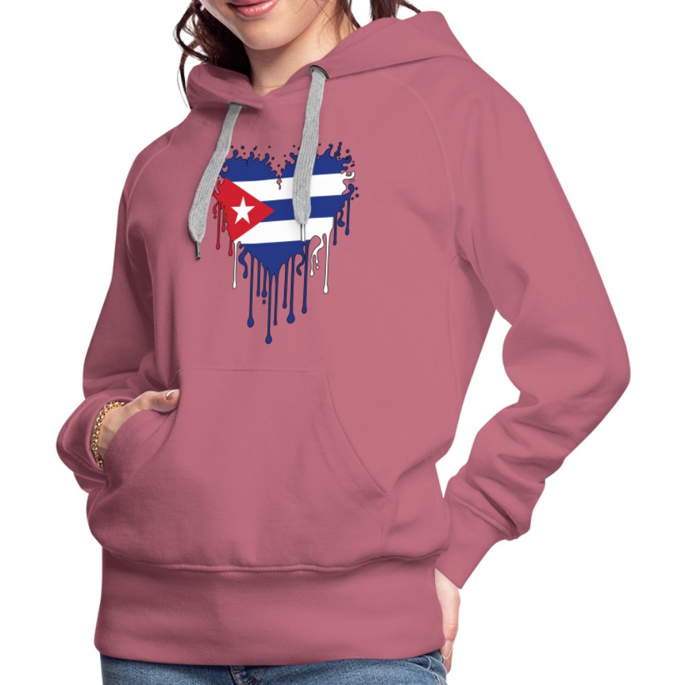 Bleeding Cuban Flag Heart Women’s Premium Hoodie - option1# - Women’s Premium Hoodie | Spreadshirt 444