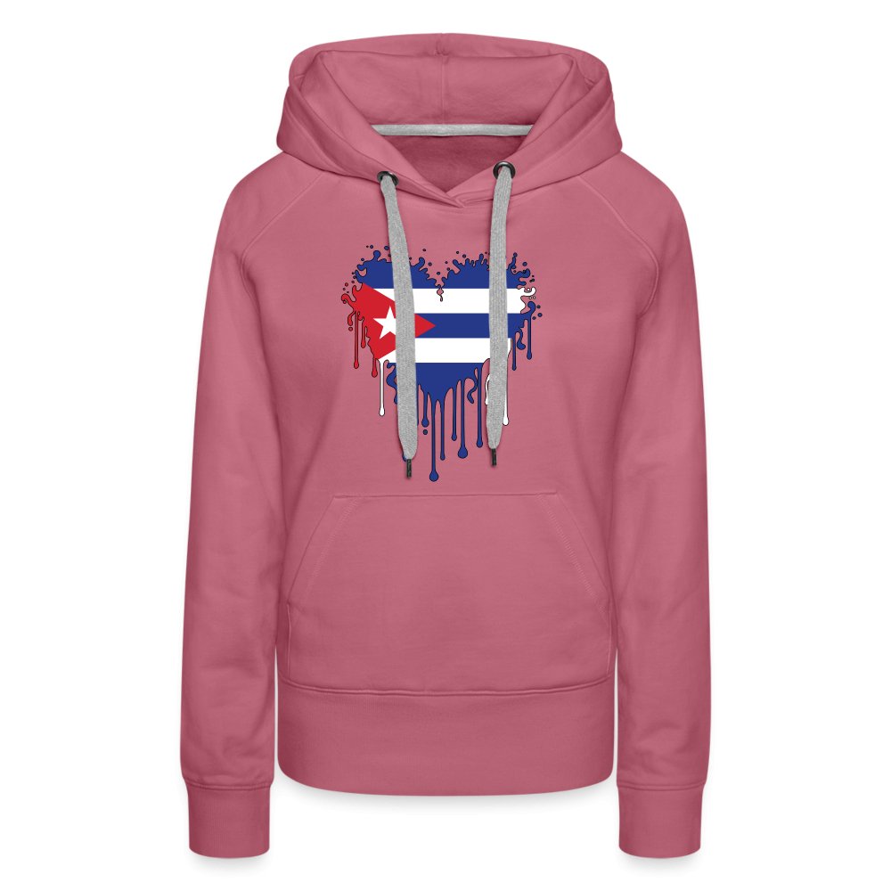 Bleeding Cuban Flag Heart Women’s Premium Hoodie - option1# - Women’s Premium Hoodie | Spreadshirt 444