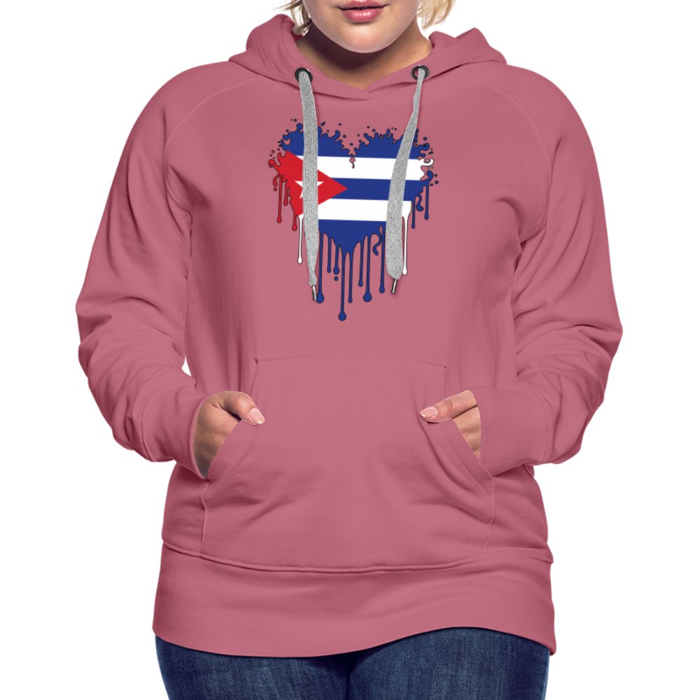 Bleeding Cuban Flag Heart Women’s Premium Hoodie - option1# - Women’s Premium Hoodie | Spreadshirt 444