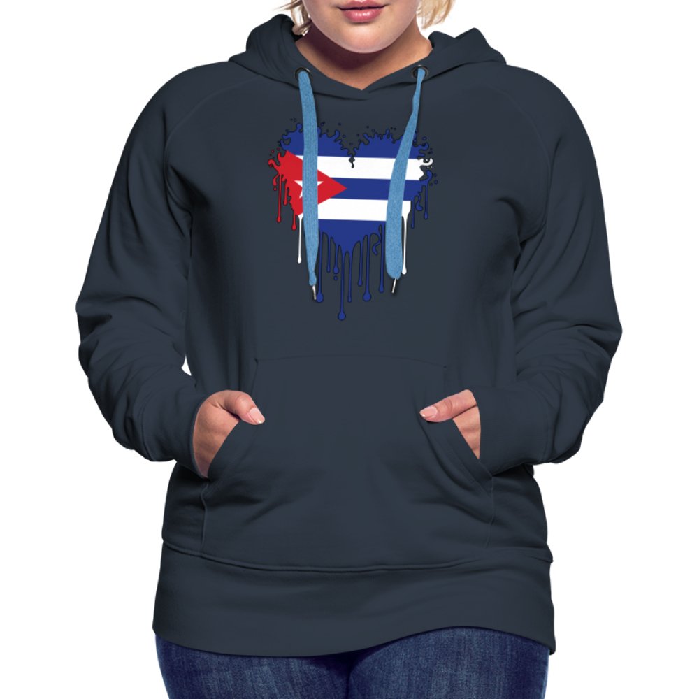 Bleeding Cuban Flag Heart Women’s Premium Hoodie - option1# - Women’s Premium Hoodie | Spreadshirt 444