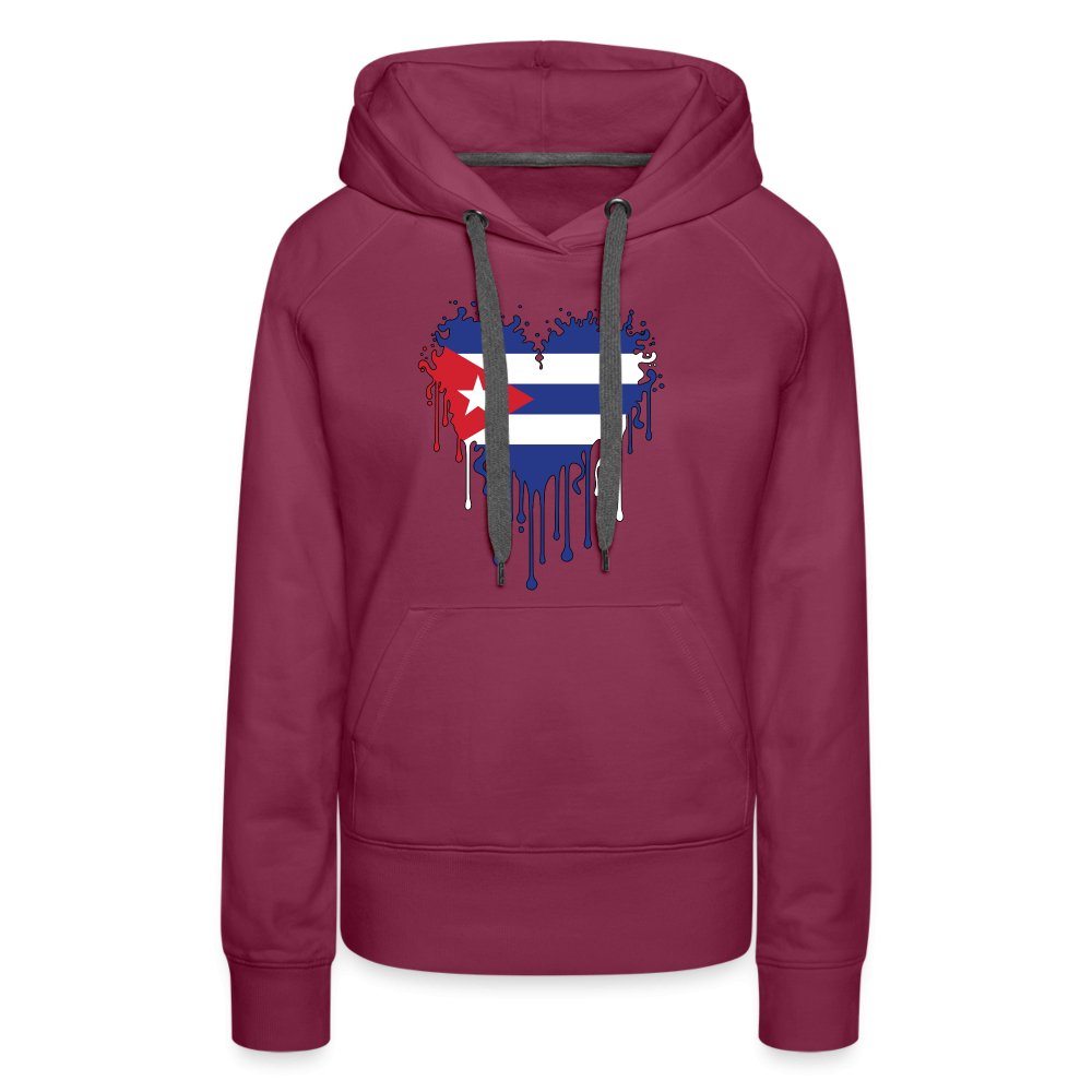 Bleeding Cuban Flag Heart Women’s Premium Hoodie - option1# - Women’s Premium Hoodie | Spreadshirt 444