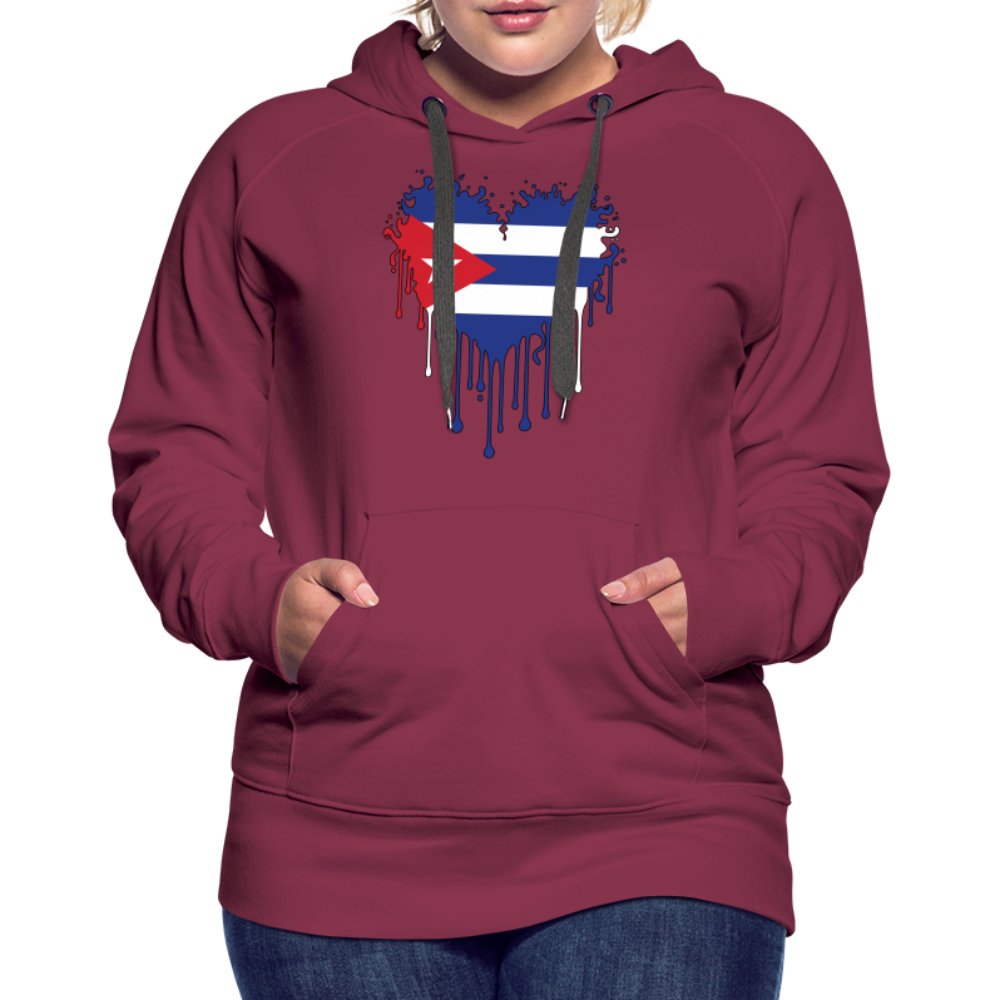 Bleeding Cuban Flag Heart Women’s Premium Hoodie - option1# - Women’s Premium Hoodie | Spreadshirt 444