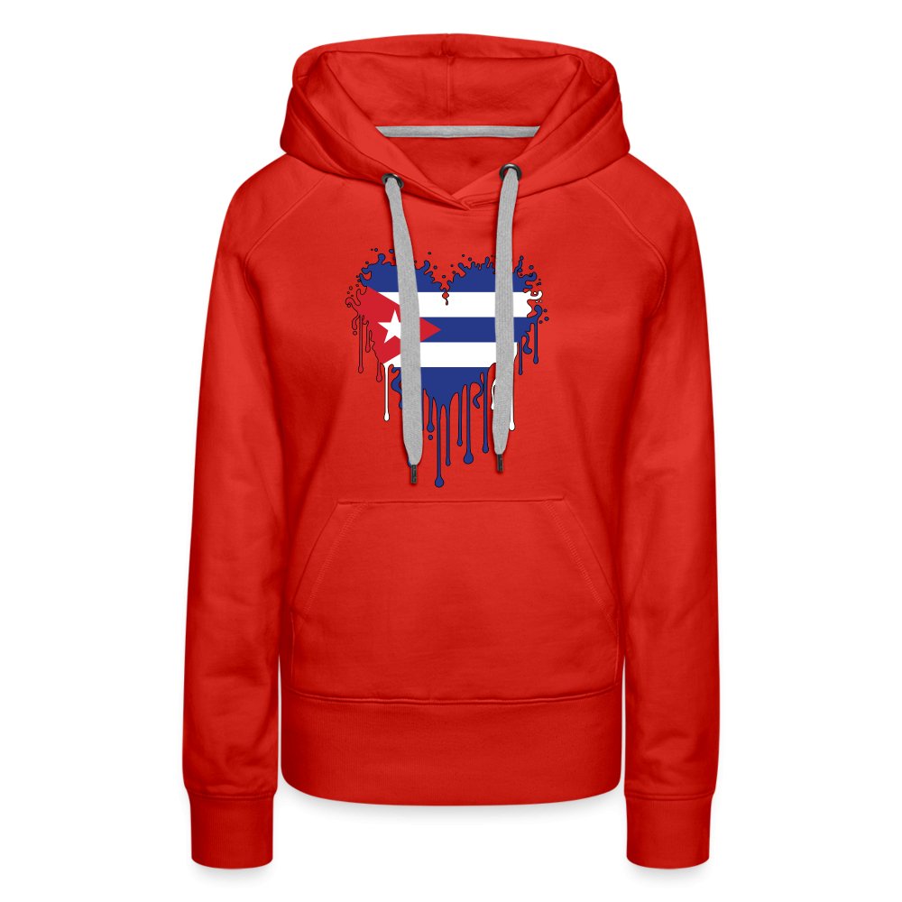 Bleeding Cuban Flag Heart Women’s Premium Hoodie - option1# - Women’s Premium Hoodie | Spreadshirt 444