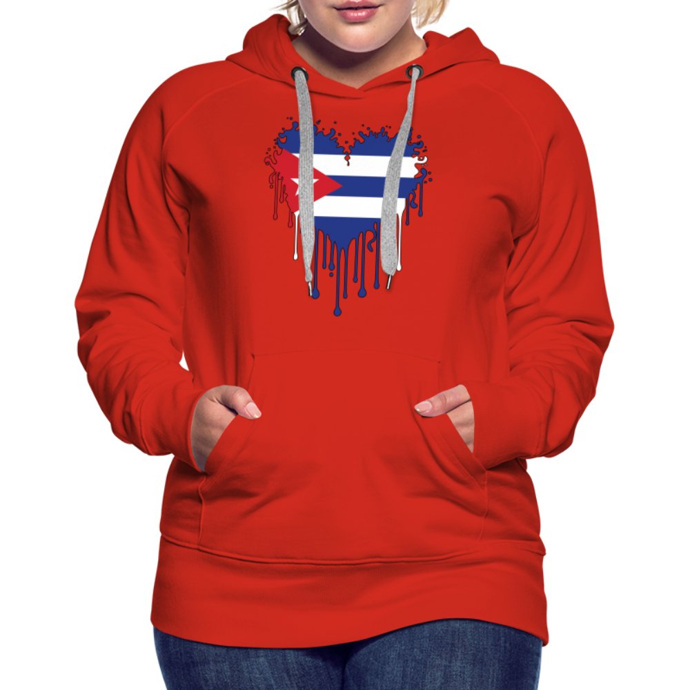 Bleeding Cuban Flag Heart Women’s Premium Hoodie - option1# - Women’s Premium Hoodie | Spreadshirt 444