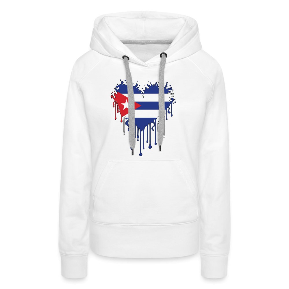 Bleeding Cuban Flag Heart Women’s Premium Hoodie - option1# - Women’s Premium Hoodie | Spreadshirt 444